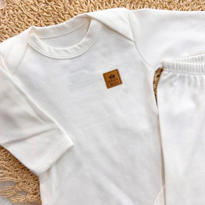 Conj. Body e Calça 100% Algodão Pima com Proteção UV50+ - Branco